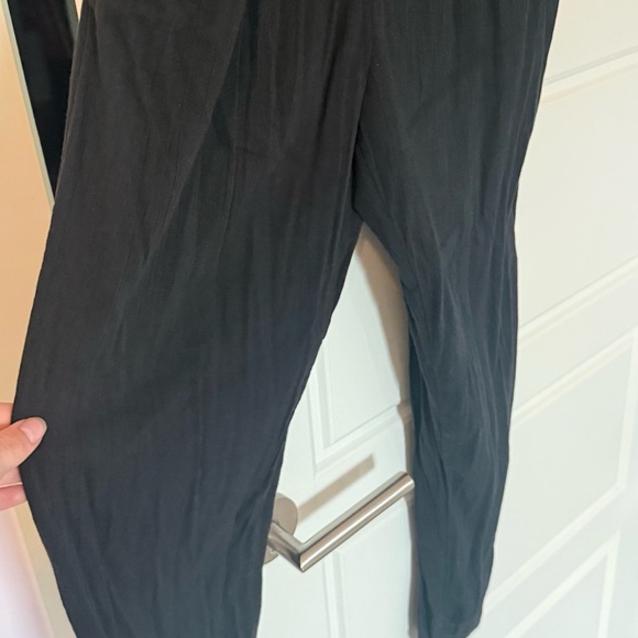 Aerie Black Strapless Flowy Pom Pom Jumpsuit with Pockets Sz Small Vacation - Picture 5 of 10